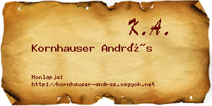 Kornhauser András névjegykártya